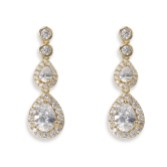 Fotografia: Ivory and Co Brincos de noiva Sorbonne Crystal Teardrop (dourados)