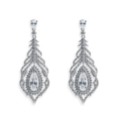 Photograph: Ivory and Co Cafe Royale Crystal Feather Wedding Earrings