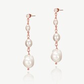 Photograph: Ivory and Co Cheltenham Rose Gold Drop Pearl Earrings