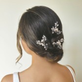 Photograph: Ivory and Co Cosmos Silver Crystal and Pearl Hair Pin Set