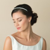 Photograph: Ivory and Co Eden Narrow Silver Crystal Wedding Headband