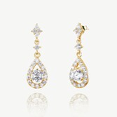 Photograph: Ivory and Co Edinburgh Gold Crystal Teardrop Earrings