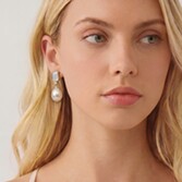 Photograph: Ivory and Co Fairmont Gold Crystal Pearl Drop Earrings