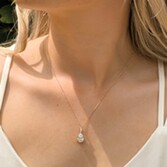 Photograph: Ivory and Co Genova Rose Gold Crystal Emerald Cut Pendant Necklace