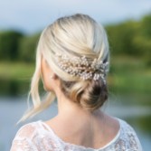 Photograph: Ivory and Co Golden Seaspray Pearl Cluster Bridal Hair Comb