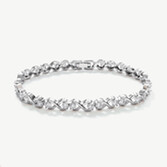 Photograph: Ivory and Co Grafton Silver Crystal Love Knot Bracelet