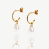 Photograph: Ivory and Co Harrow Gold Pearl Hoop Earrings