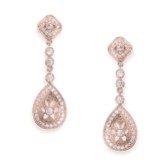 Photograph: Ivory and Co Moonstruck Rose Gold Crystal Wedding Earrings