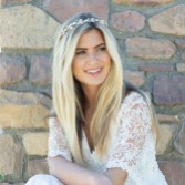 Photograph: Ivory and Co Peach Blossom Golden Enamelled Leaves Headband