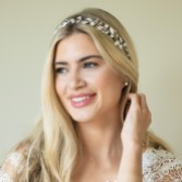 Photograph: Ivory and Co Skylark Silver Leaves and Pearl Hair Vine