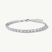 Photograph: Ivory and Co Templeton Silver Crystal Baguette Bracelet