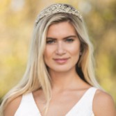 Zdjęcie: Ivory and Co Tiara ślubna Trinity Gold w stylu vintage z motywem kwiatowym