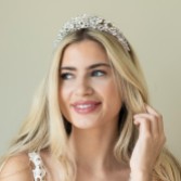 Zdjęcie: Ivory and Co Tiara z kryształem srebrnym i perłami słodkowodnymi