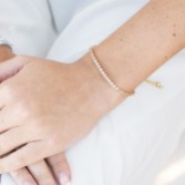 Photograph: Ivory and Co Tivoli Gold Dainty Crystal Toggle Bracelet