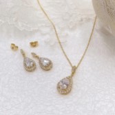 Zdjęcie: Ivory and Co Zestaw ślubnej biżuterii Belmont Gold Crystal