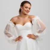 Photograph: Ivory Plisse Tulle Puff Sleeves