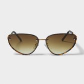 Fotografía: Katie Loxton Gafas de sol de ojo de gato en carey marrón de Saint-Tropez