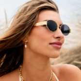 Photograph: Katie Loxton Siena Matt Gold Oval Sunglasses