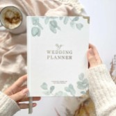 Fotografia: Livro de planeamento de casamentos de luxo «Eucalyptus» com bordas douradas