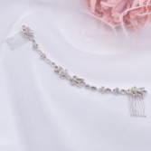 Photograph: Melody Silver Draped Crystal Wedding Headpiece