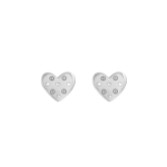 Fotografia: Olivia Burton Brincos de botão com coração em cristal prateado
