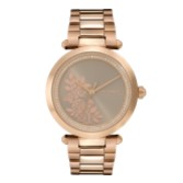 Zdjęcie: Olivia Burton Kwiatowy zegarek na bransoletce o szerokości 34 mm w kolorze różowego złota z kryształowymi elementami