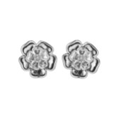Fotografía: Olivia Burton Pendientes de botón con rosa Tudor en tono plateado
