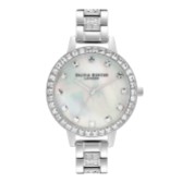 Fotografia: Olivia Burton Relógio de pulso em prata com madrepérola e cristal, 34 mm