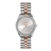Fotografía: Olivia Burton Reloj con pulsera de 34 mm en plata y dos tonos, con incrustaciones de piedras preciosas