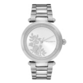 Fotografía: Olivia Burton Reloj tipo pulsera de plata de 34 mm con motivos florales y detalles de cristal