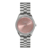 Zdjęcie: Olivia Burton Zegarek na bransoletce z kamieniami szlachetnymi, 34 mm, w kolorze łagodnego różu i srebra