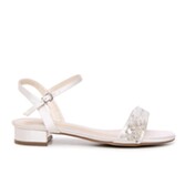 Zdjęcie: Paradox London Amaryllis Ivory Satin Jewelled Flat Sandals