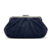 Fotografia: Paradox London Bolsa de mão plissada em camurça azul-marinho da Deco