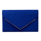 Fotografia: Paradox London Bolsa tipo envelope em camurça azul real da Delyssa