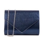 Photograph: Paradox London Darcy Navy Shimmer Envelope Clutch Bag