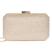 Photograph: Paradox London Dulcie Champagne Glitter Box Clutch Bag