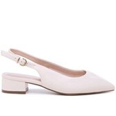 Photograph: Paradox London Fiorenza Cream Faux Leather Wide Fit Court Shoes