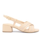 Fotograf: Paradox London Nancy Nackt Kunstleder Breite Passform Slingback Blockabsatz Sandalen