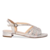 Photograph: Paradox London Quest Silver Shimmer Diamante Wide Fit Flat Sandals