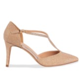 Fotograf: Paradox London Remi Champagner Glitter Diamante T-Bar Gericht Schuhe