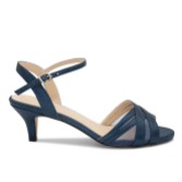Fotografía: Paradox London Sandalias de tacón bajo Mowenna Navy Shimmer