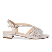 Fotografía: Paradox London Sandalias planas Quest con diamantes brillantes plateados y horma ancha