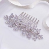 Fotografia: Pente de cabelo para casamento com folhas de cristal prateado brilhante