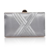 Photograph: Perfect Bridal Bay Silver Criss Cross Satin Clutch Bag