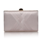 Fotograf: Perfect Bridal Bay Taupe Criss Cross Satin Clutch Tasche