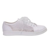 Photograph: Perfect Bridal Blossom Ivory Chantilly Lace Wedding Trainers