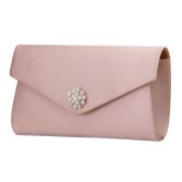 Fotografia: Perfect Bridal Bolsa tipo envelope com broche em cetim Melody Mocha com strass