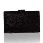 Fotografía: Perfect Bridal Bolso de mano tipo clutch negro con brillos y diamantes de imitación de Sorrel