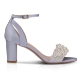 Photograph: Perfect Bridal Carrie Blue Satin Pearl Block Heel Sandals