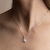 Photograph: Perfect Bridal Catalina Sterling Silver Necklace with 1ct Moissanite Drop Necklace